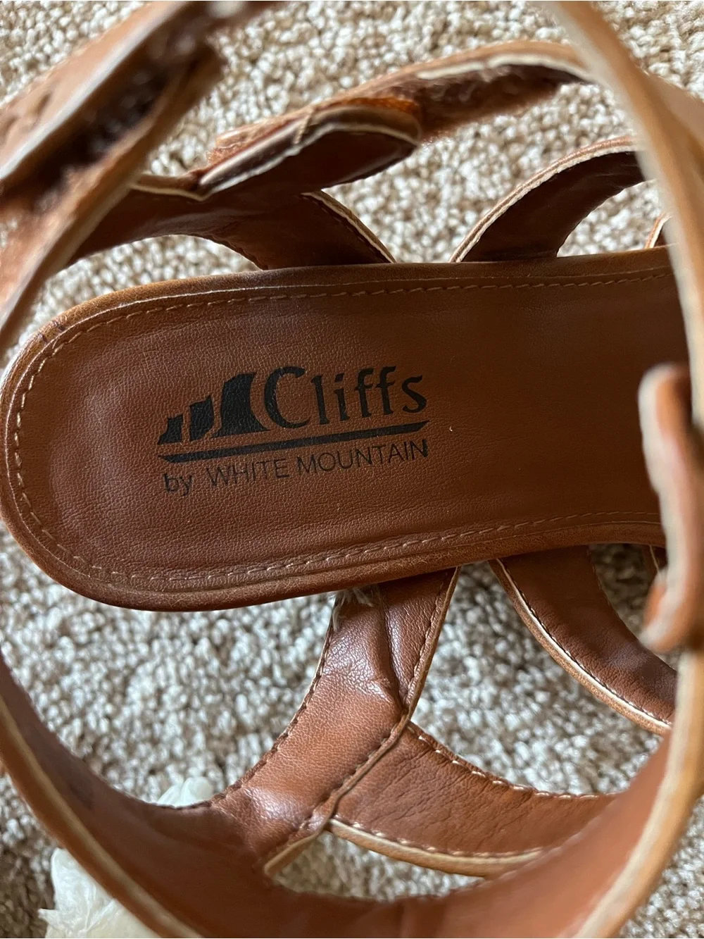 White Mountain Brown Strappy Gladiator Wedge Sandals